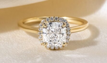 Halo Cushion Cut Diamond Engagement Ring